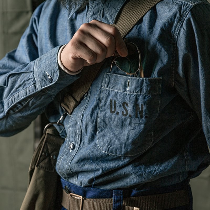 Replica USN Navy Chambray Work Shirt