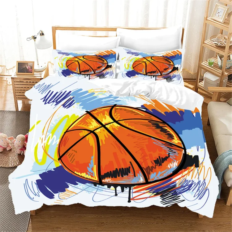 King Bed Room Set Queen Bedding SetsT008 Basketball Bedding Set With Pillow Cases[personalized name blankets][custom name blankets]