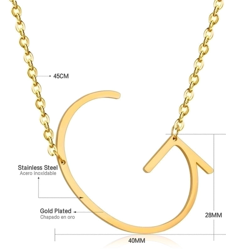 Stainless Steel Fashion Plating Letter Necklace