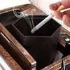 2Pcs Mini Car Trash Can with Lid Leakproof Vehicle Trash Bin Small Car Dustbin