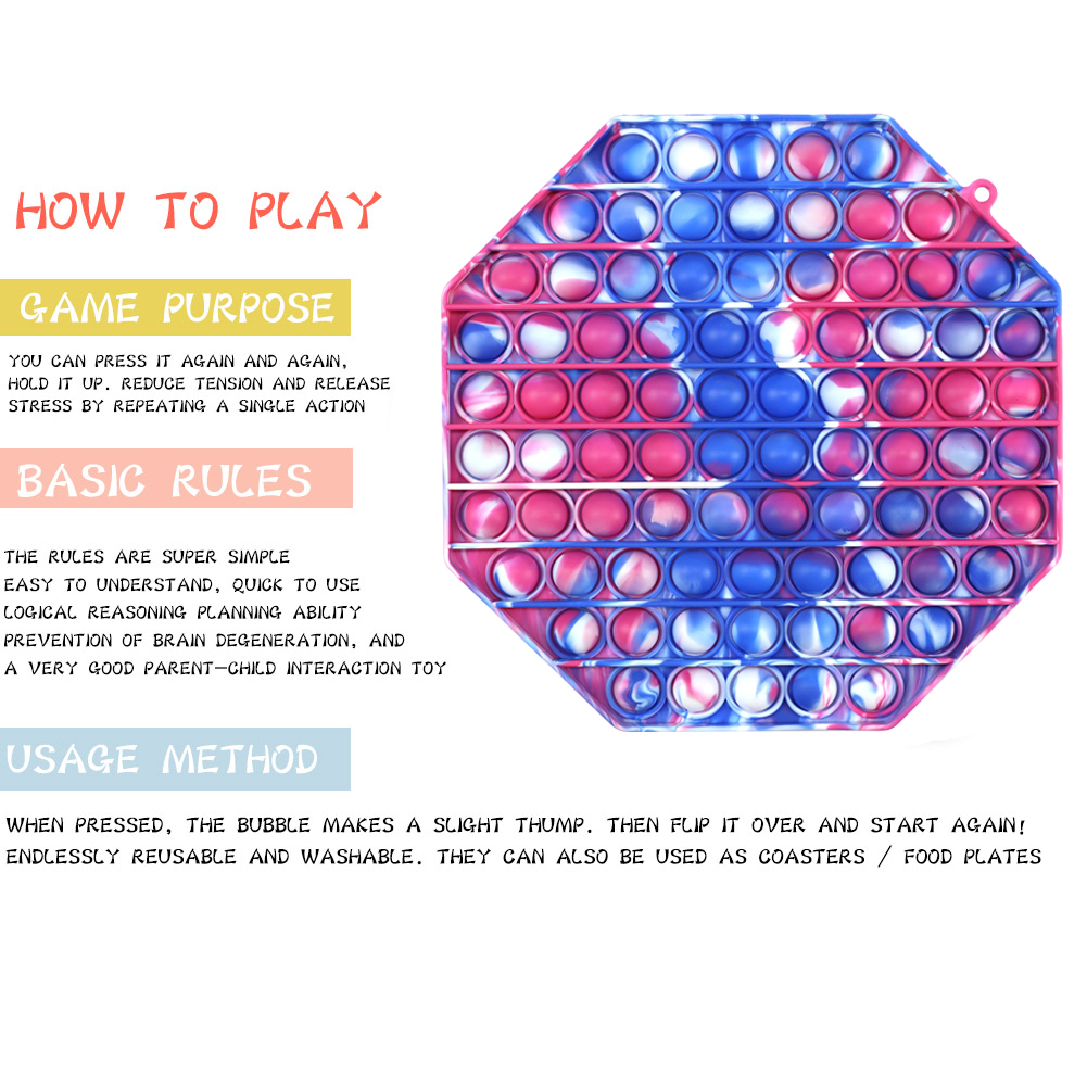 

Pink Blue White - Pop It Fidget Toy, 501 Original