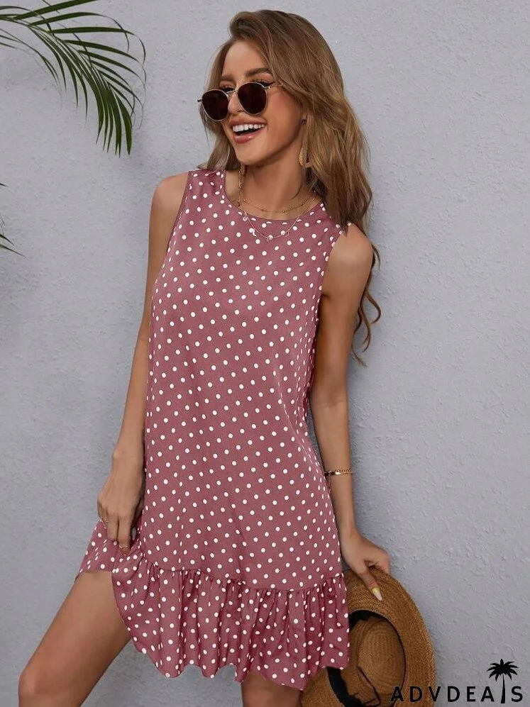 Crew Neck Short Sleeve A-Line Hem Splice Dress