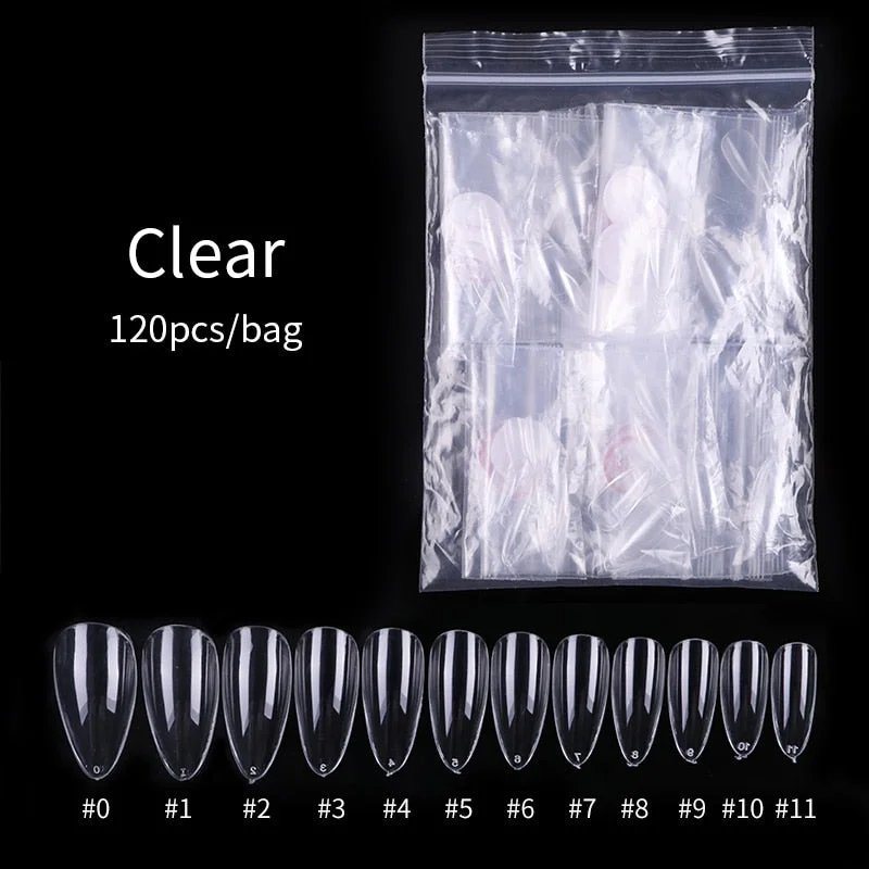 100Pcs False Full Nail Tips Quick Building Mold Tips Nail Dual Forms Finger Extension Nail Art UV extension Easy Find Nail Tools-Nail Inspo