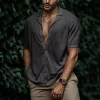 Men's Solid Color Soft Cotton and Linen Simple Casual Shirt