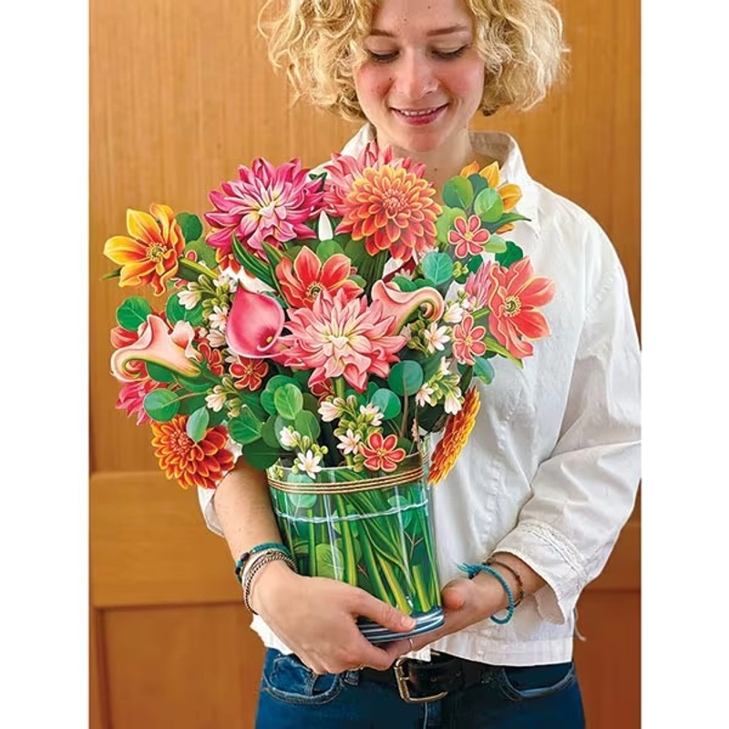 Explosions Creative 3D Stereo Greeting Card Mother's Day Paper Flowers In Hand Thank You Gift Greeting Card