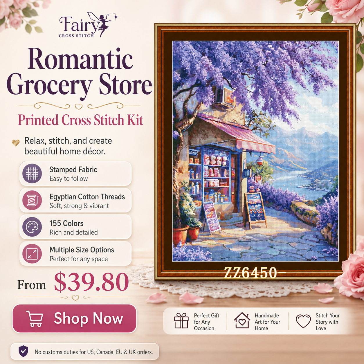 ZZ6559- Romantic Grocery Store】_ 39.80_ Painting Fairy Cross