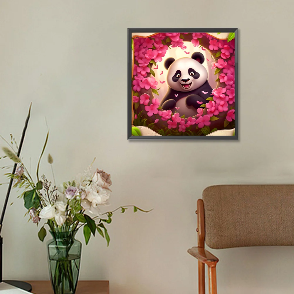 Full Round Diamond Painting 30*30cm - Picture Frame Animal Panda