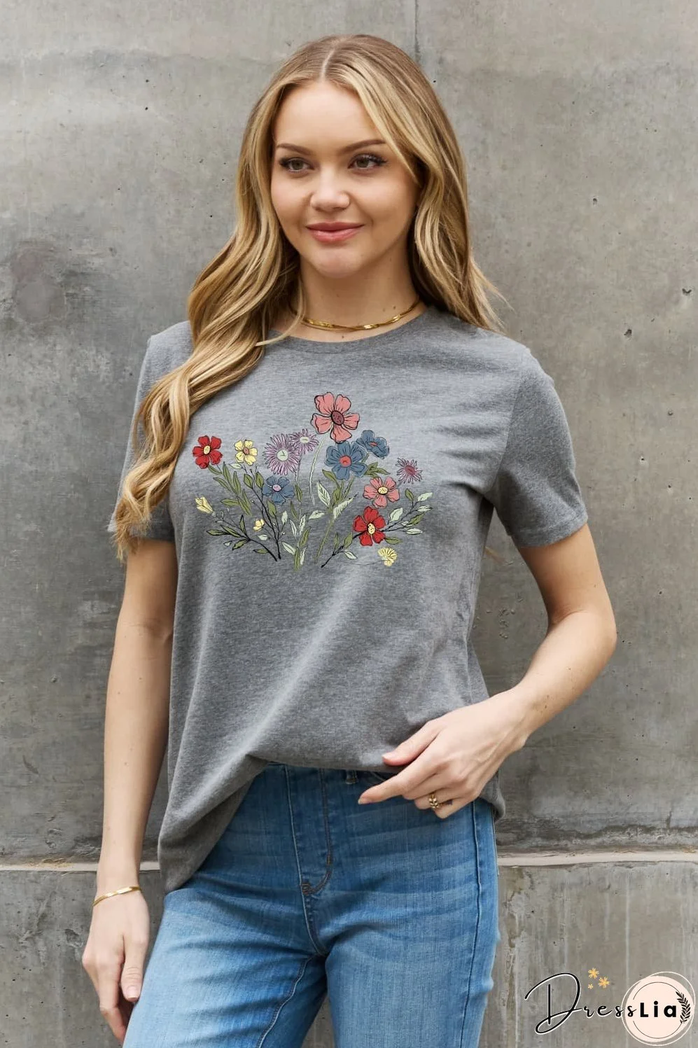 Simply Love Simply Love Full Size Flower Graphic Cotton Tee