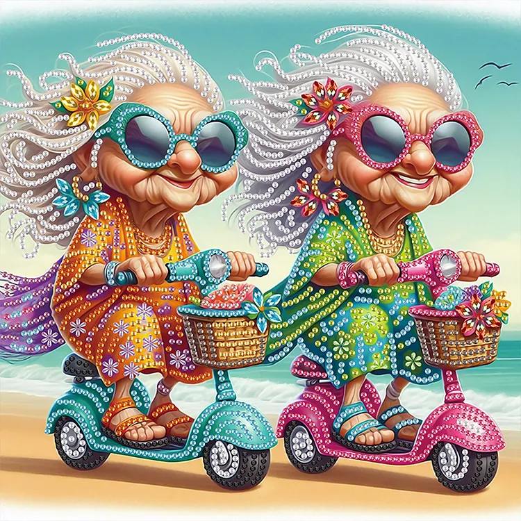 Funny Grandma 30*30cm (Canvas) Special Shaped Drill Diamond Painting gbfke