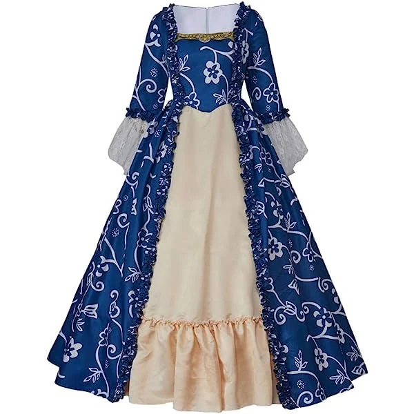 Women's Medieval Dresses Cosplay Costume Vintage Gothic Victorian Floral Dress Ball Gown