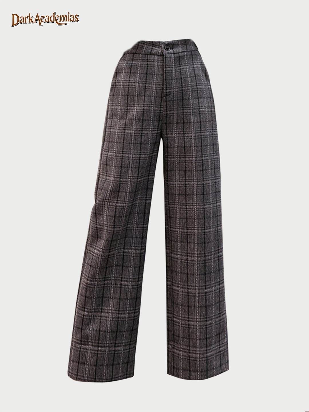 Tweed Plaid Straight-leg Trousers