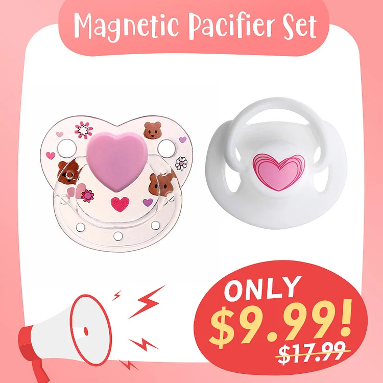  Cute Pink Reborn Dolls Magnetic Pacifier 2 Piece Set Safest Reborn Baby Doll Accessories - Reborndollsshop®-Reborndollsshop®