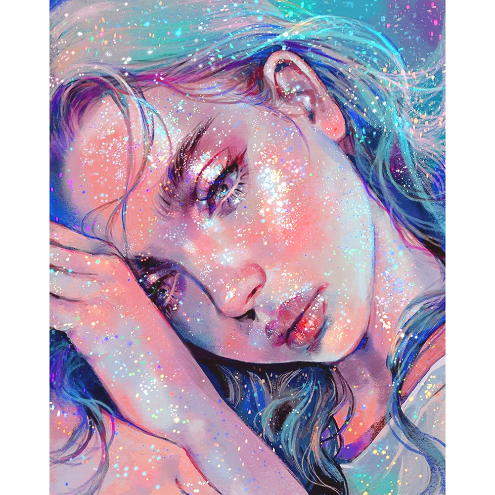 

(Multi-Size) Psychedelic Girl - Round/Square Drill Diamond Painting - 30*40CM, Round diamond 30*40cm, 501 Original