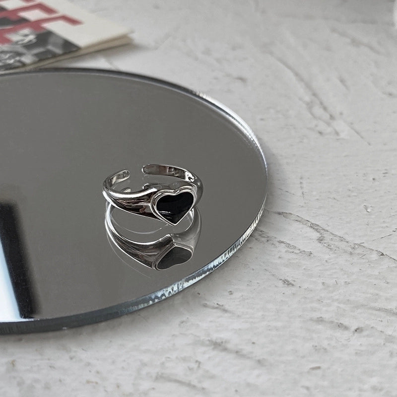 Fashion Heart Shape Butterfly Copper Plating Zircon Open Ring