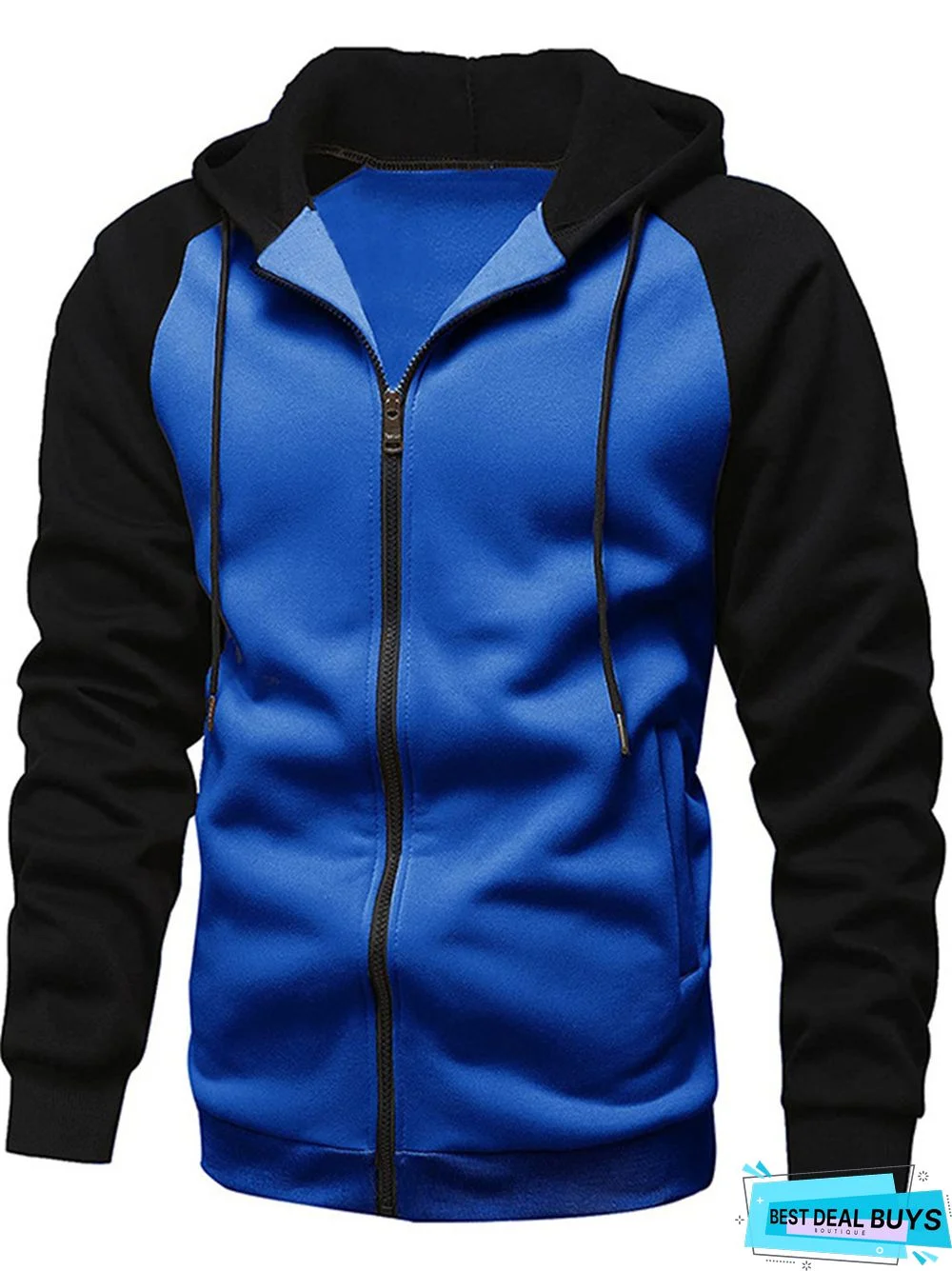 Men's Color Blocking Fashion Raglan Sleeve Casual Sports Coat