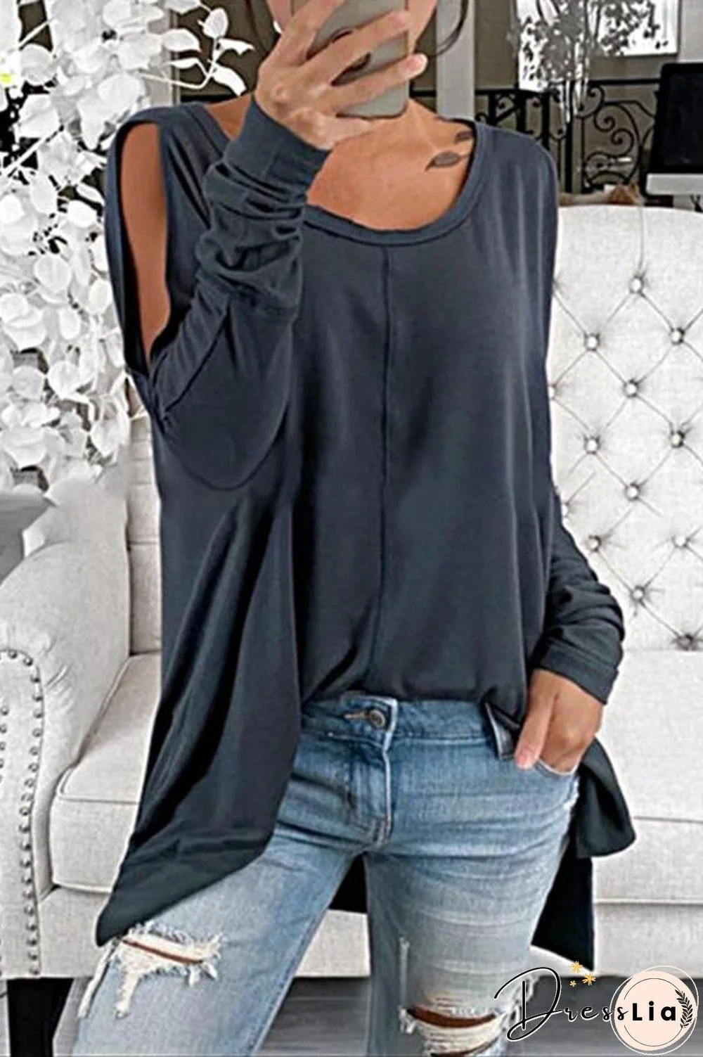 All-match Loose Solid Color Top P10046