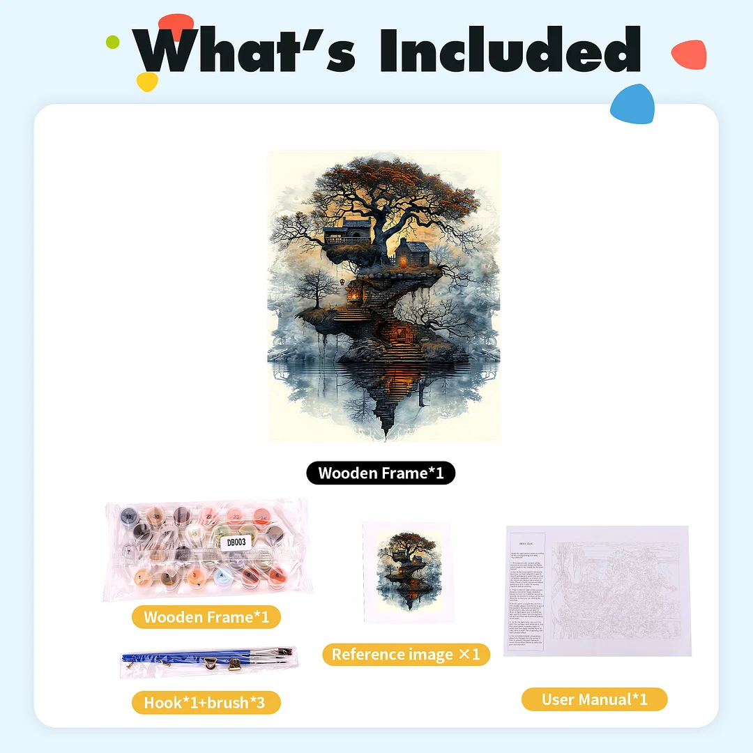Treehouse DIY Paint By Numbers Kit on Canvas 40x50cm Without Frame Paint by Numbers Kits Drawing Paintwork for Beginners Adults Gift Home Wall Decor