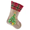 14 Inch Large DIY Linen Diamond Painting Xmas Stocking Hanging Gift Candy Bag Kits(20x35cm)