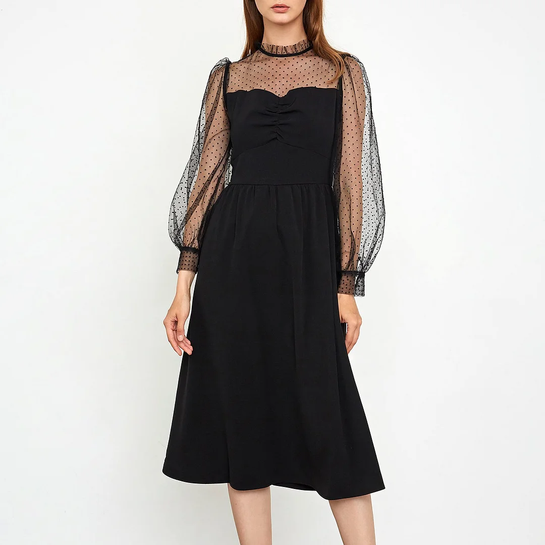 Saphronia Black Midi Dress