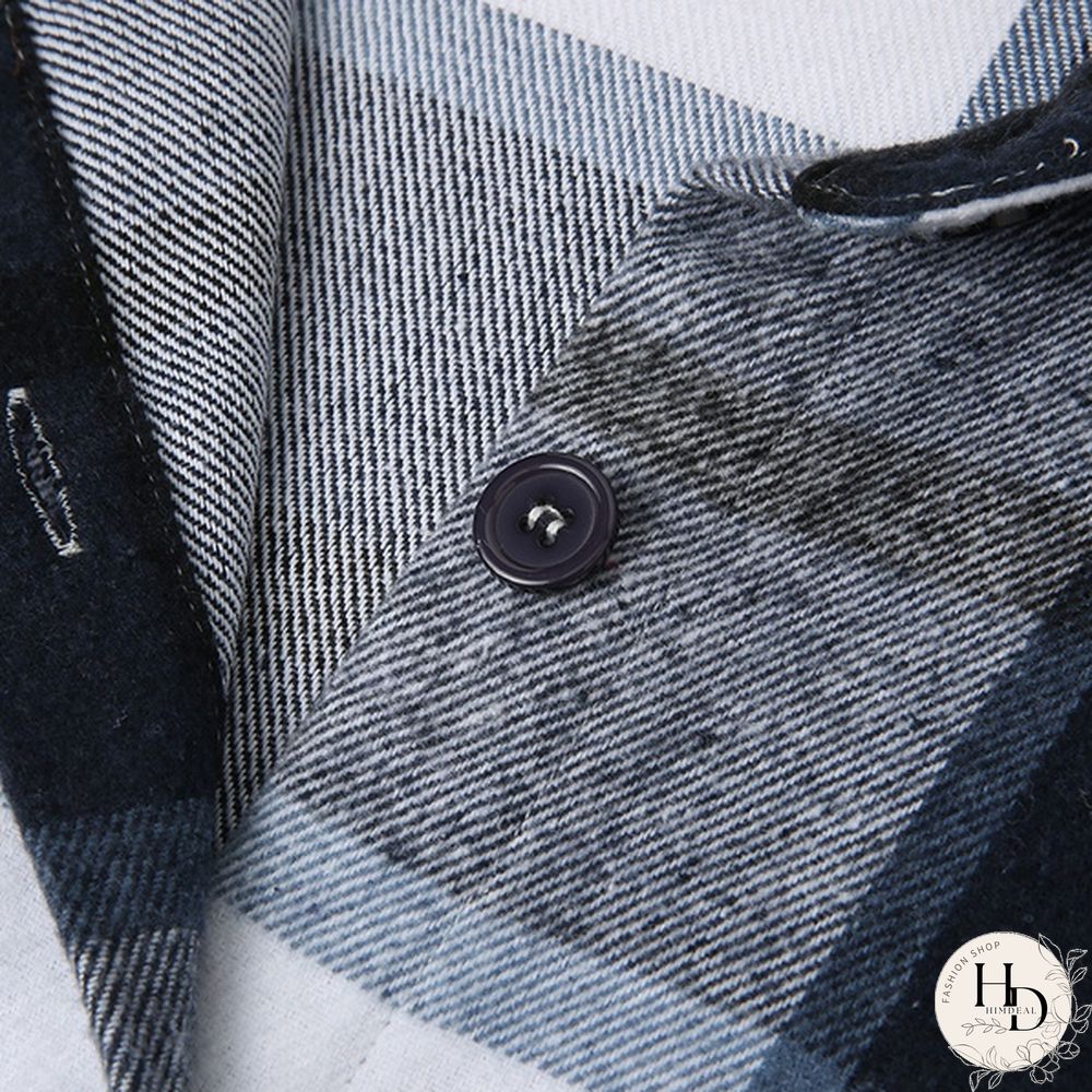 Women Plaid Long Sleeve Jacket Coat Spring Autumn Elegant Button Shirt Plus Size Coat Tops