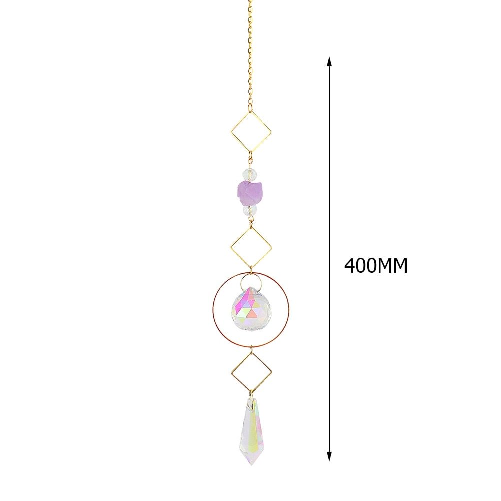 Metal Crystal Rainbow Hanging Sun Crystal Prism Garden Sun Collector Crystal