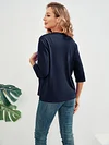 Open Front Solid Cardigan with 3/4 Sleeves, Elegant Spring/Summer Women's Clothing
