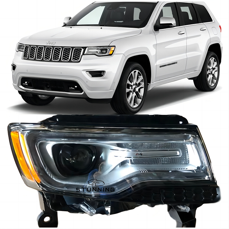 ITN AUTO 2 PCS Auto headlamp parts xenon HID headlight assembly for Jeep Grand Cherokee 2017 2018 2019 head light head lamp plug and play SET ITN Auto