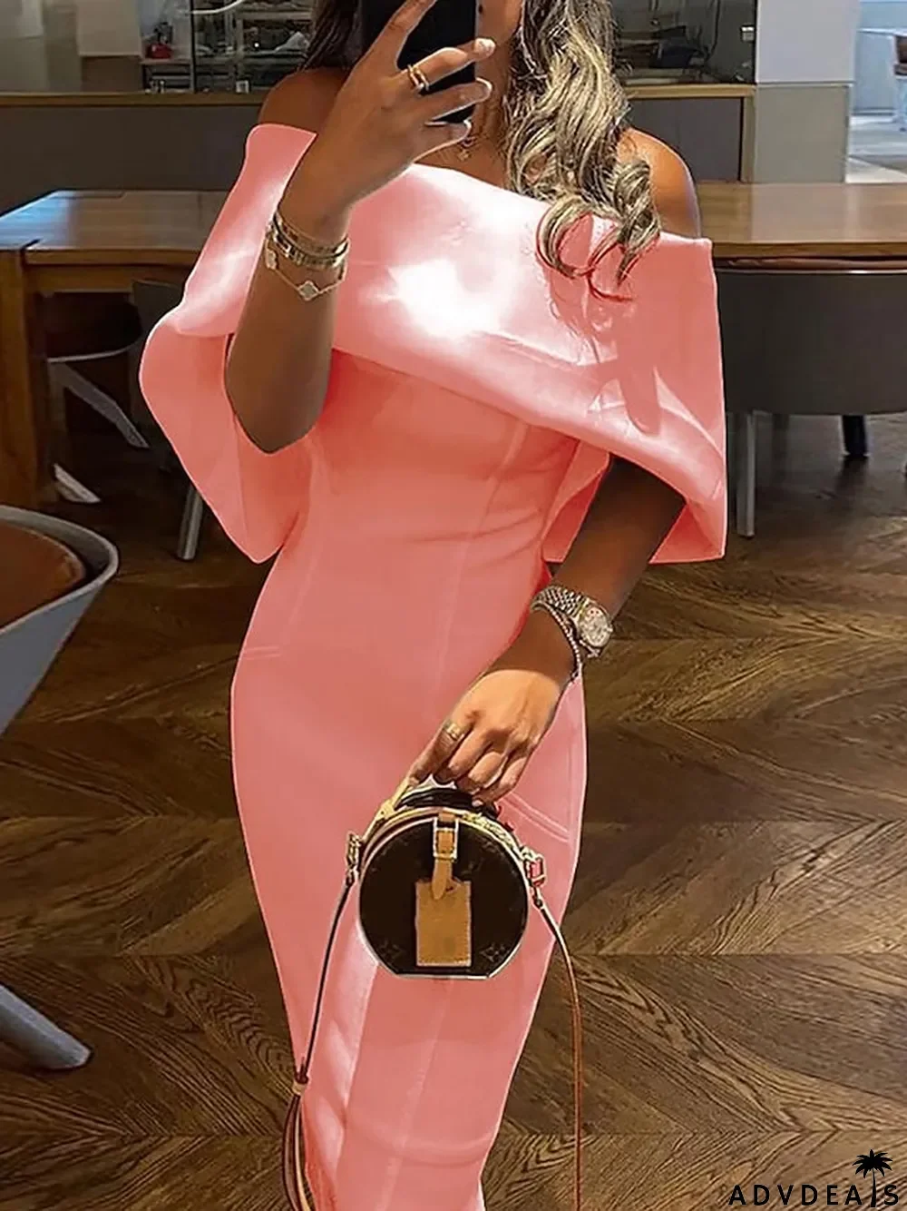 Women's Party Dress Cocktail Dress Wedding Guest Dress Midi Dress White flower Black flower Black Short Sleeve Pure Color Cold Shoulder Summer Spring Fall Off Shoulder Red Valentines Dress Party