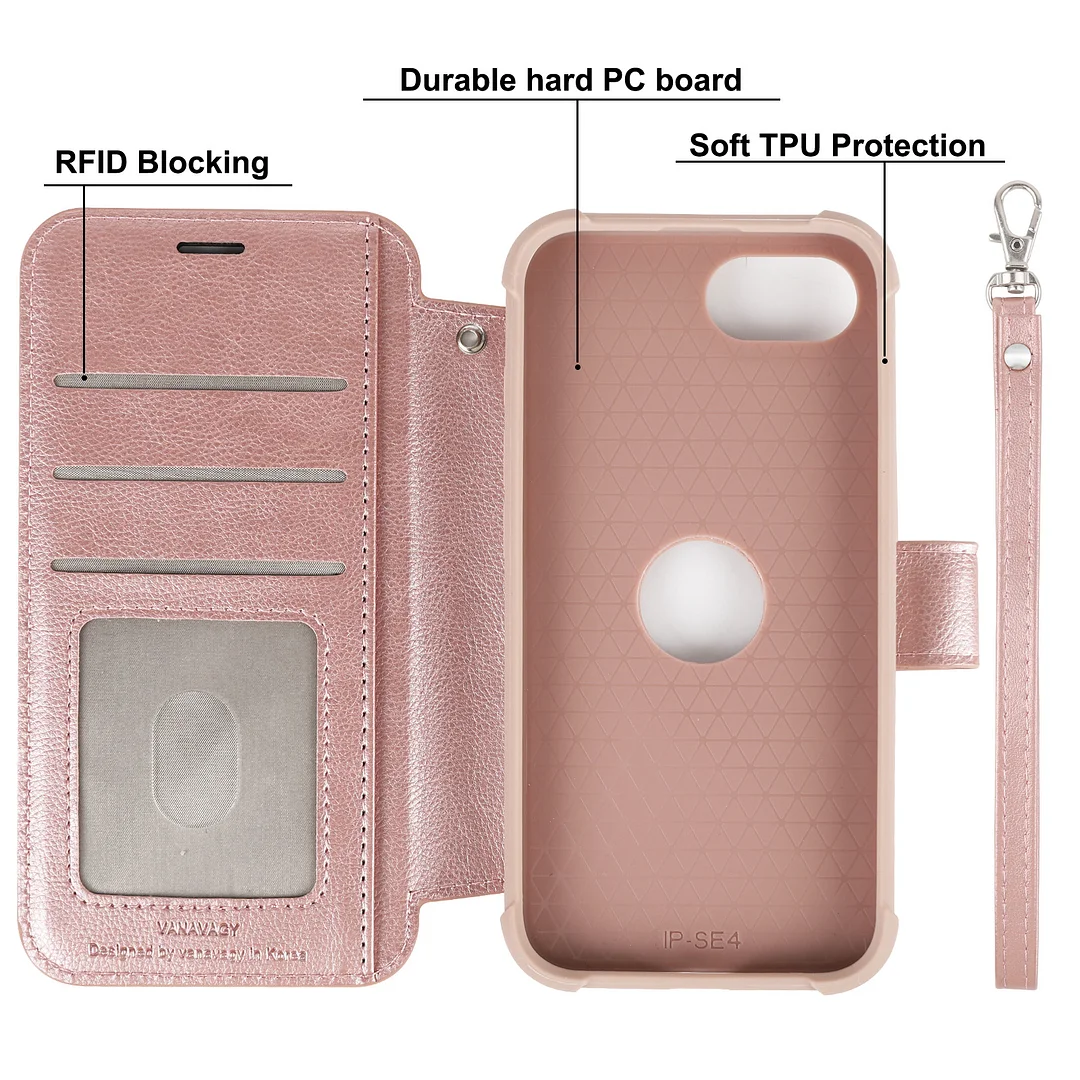 VANAVAGY Compatible for iPhone 16e Wallet Case for Magsafe Wireless Charging