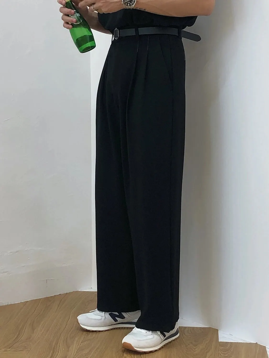 Solid All-Match Straight Pants