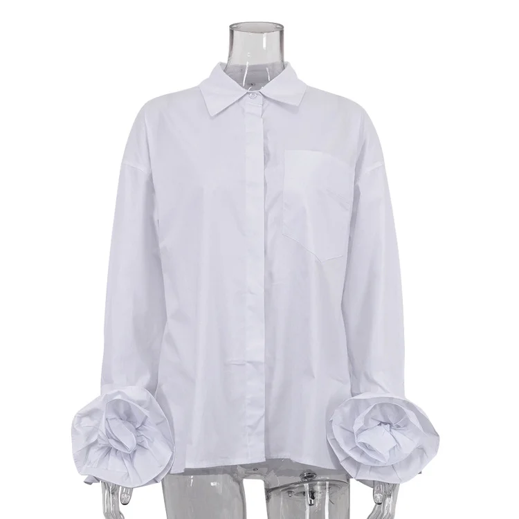 Stitching Flower Long Sleeve Shirt