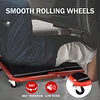 BEZT 40 inch Adjustable Foldable Z Creeper Rolling Seat with Wheels for Garage Shop Auto Repair, 330LBS Capacity 2 in 1 Chair, Red