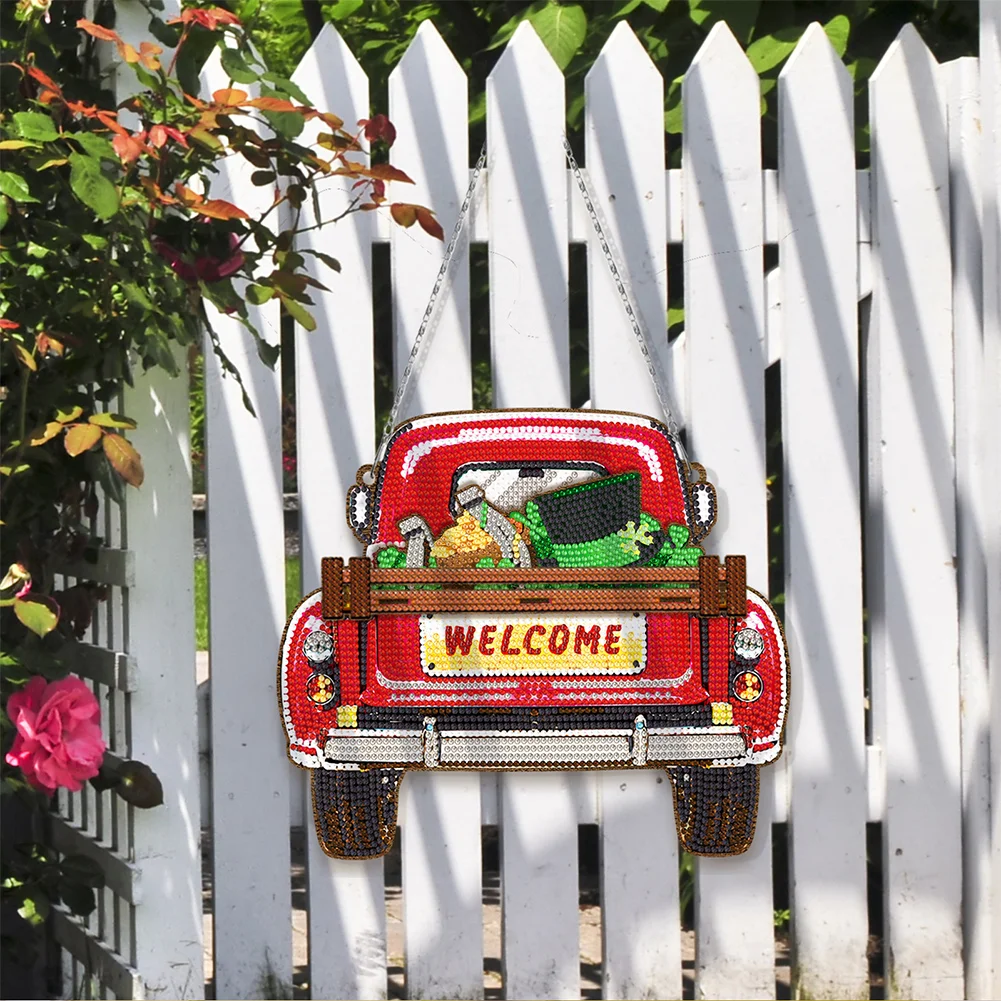 DIY Car Acrylic Special Shape Diamond Painting Art Pendants Rhinestone Car Kit