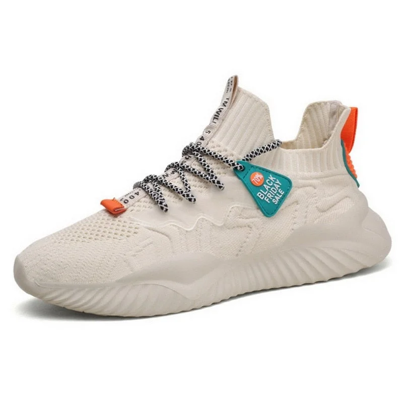 Men's Casual Shoes Lightweight Breathable Running Sneakers Stretch Fabric Lace Up Men Shoes Spring Autumn 2021 Tenis Masculino