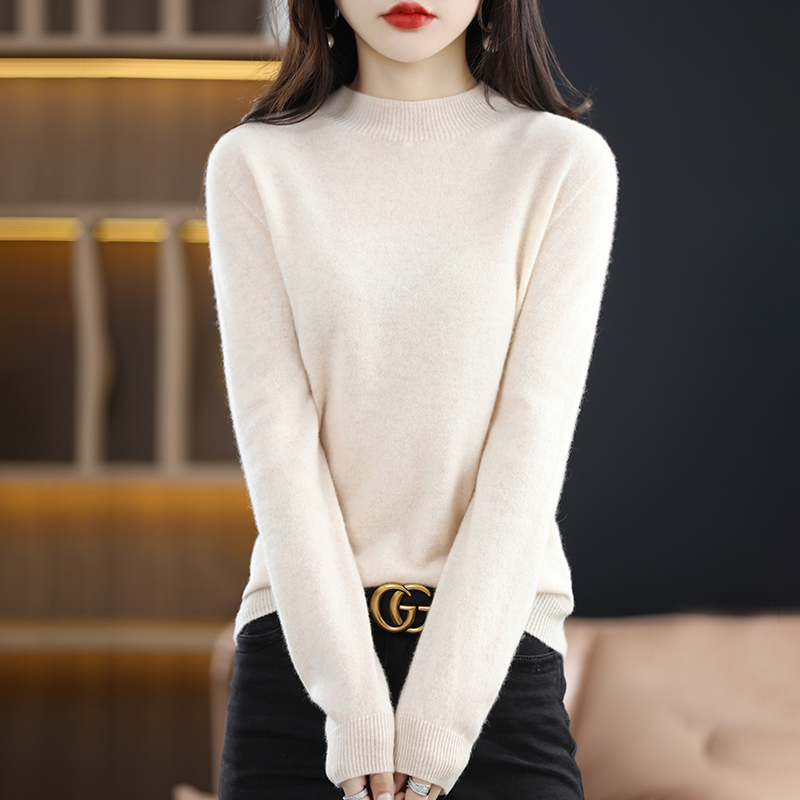 Cashmere Sweater Half Turtleneck Pullover Autumn /Winter Cashmere Sweater Women Casual Knitted Tops Female | Launchpadint
