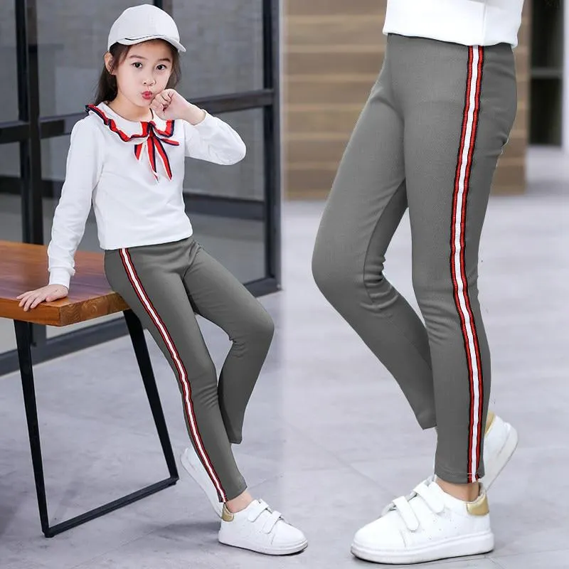 Winter Girls Leggings Kids Thick Velvet Leggings Pencil Pants Children Warm Trousers Faux PU Leather Legging Slim Leather Pants
