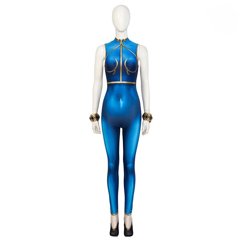 [Wetrose] In Stock Chunli 2023 Cosplay Costume Bodysuit Street Fighter 6 Chun-Li Chun Li New Outfit Full Set Halloween Party Wig