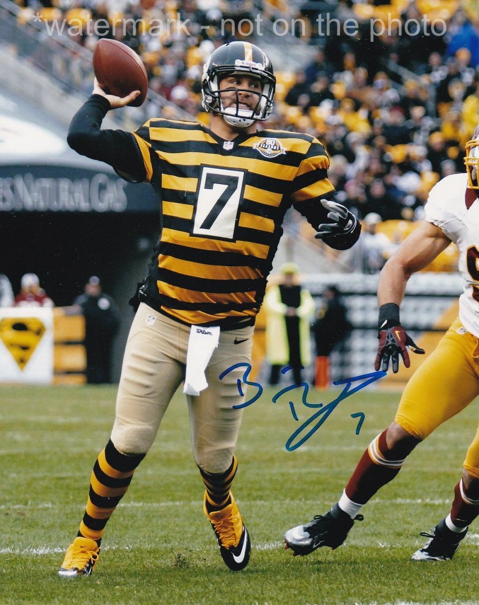 BEN ROETHLISBERGER SIGNED AUTOGRAPH 8X10 Photo Poster painting PITTSBURGH STEELERS