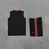 2025/2026 Manchester United Pre-Match Training Black Vest+Shorts Football1:1 Thai Quality