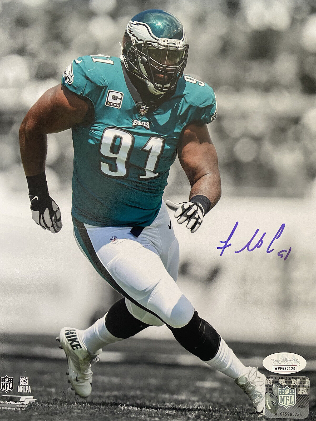 Fletcher Cox Autographed Signed Philadelphia Eagles NFL 8x10 Photo Poster painting — JSA COA