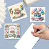 6pcs Diamond Painting Happy Birthdays to You Greeting Card with Envelope for Family Friends Holiday Gift Congratulations