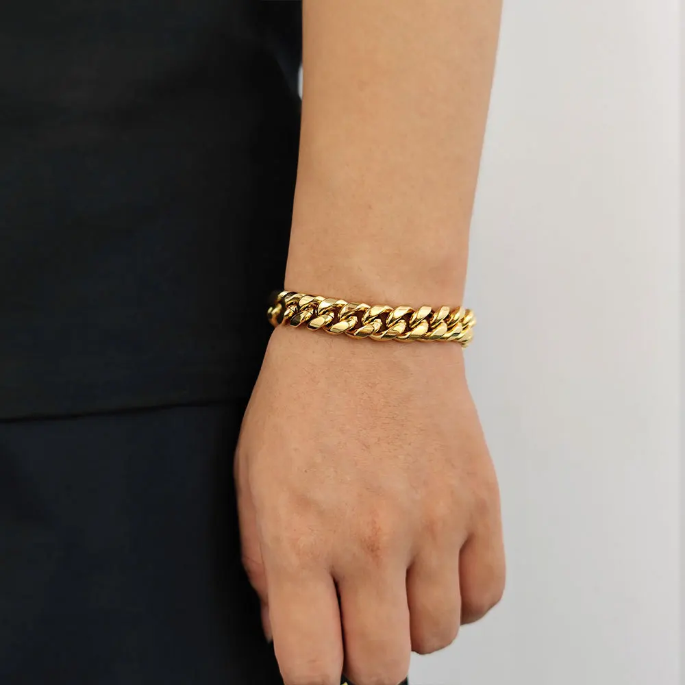 12MM Stainless Steel Cross Cuban Bracelets