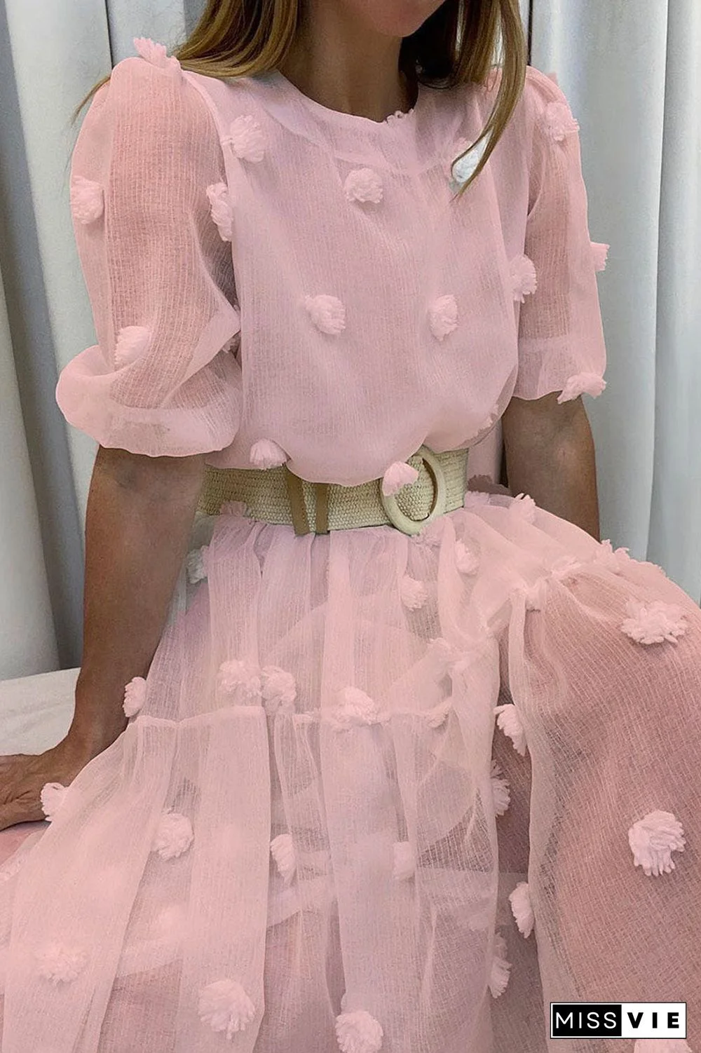 Fashion Elegant Solid Split Joint O Neck Princess Dresses