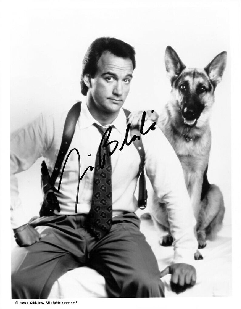 JAMES JIM BELUSHI signed K-9 portrait 7x9 w/ coa ORIGINAL '91 POLICE DOG CLOSEUP