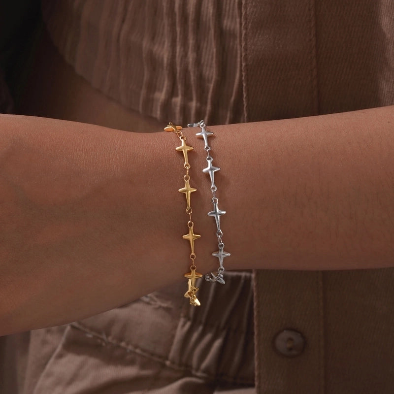 IG Style Star 201 Stainless Steel 18K Gold Plated Bracelets In Bulk