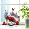 DIY Flower Wolf Acrylic Special Shaped Diamond Painting Desktop Ornament