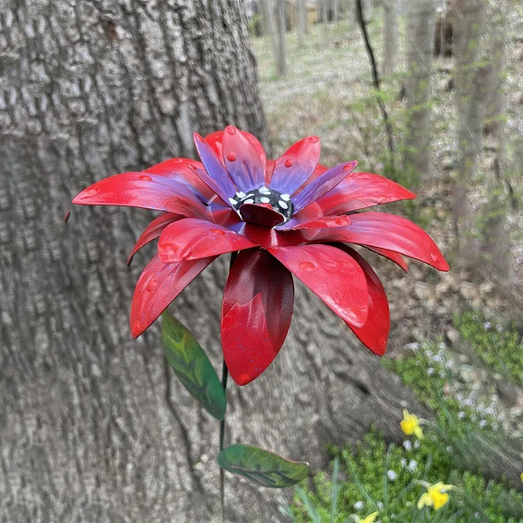 Metal Flowers Garden Stakes