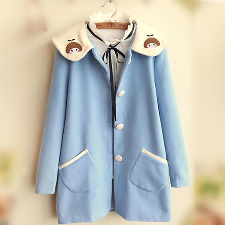 Blue Kawaii Mori Girl] Winter Coat SP154073