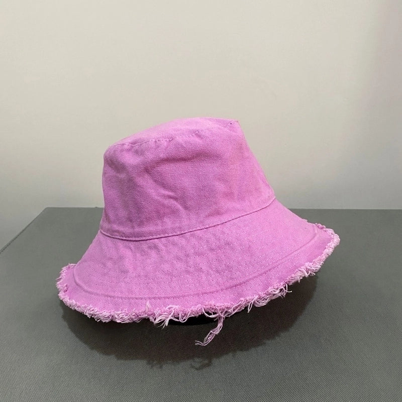 Unisex Casual Korean Style Solid Color Flat Eaves Bucket Hat