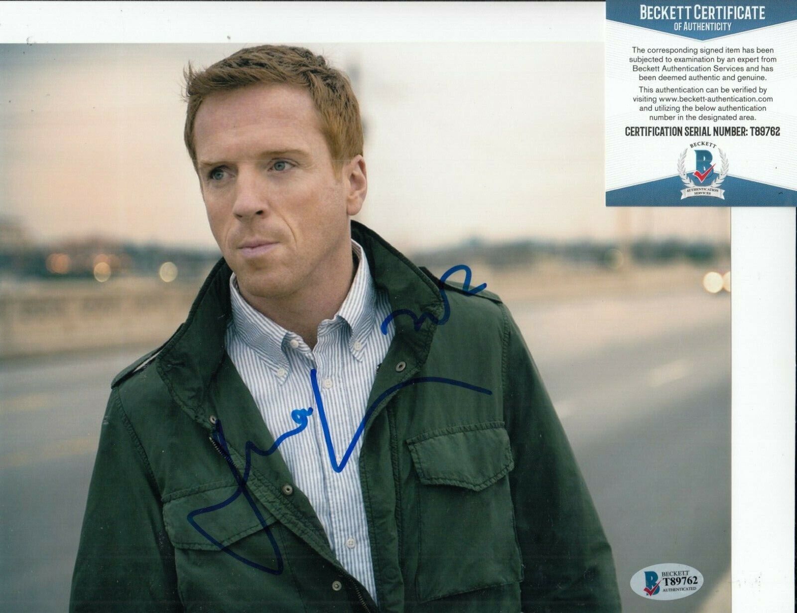 DAMIAN LEWIS signed (HOMELAND) Nicholas Brody 8X10 Photo Poster painting BECKETT BAS T89762